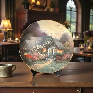 Thomas Kinkade Weathervane Cottage Enchanted Cottages Collectors Plate 8”